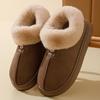 Women's High-Heeled Cotton Slippers: Velvet-Lined, Thick-Soled, Warm, Comfortable, Outdoor Fur Boots for Autumn/Winter.