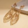 Gold Silver Long Tassel Dangle Earrings Exaggerated Ear Clip Metal Hollow Earrings  Gift