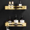 Tuqiu Bathroom Shelf Wall Mounted Bathroom Storage Organizer Holder Corner Shelf Brushed Gold Stainless Steel Bath Shower Shelf