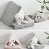 Thickened Insulated Dog House Warm Shelter for Winter Semi-Closed Pet Nest with Cushion Puppy Kitten Tent Winter Kennel