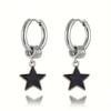 Punk Hip Hop Pentagram Pendant Earrings for Women Trendy Silver Color Star Geometric Circular Drop Earrings Jewelry Accessories