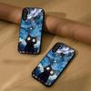 Аниме Чехол Черный Кот Звездное Небо для Samsung A17 4G/5G,A16,A15,A14 LTE,A13 5G,A05s,A04s Акриловый TPU Защитный Чехол с Краем