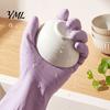 Household Protection Gloves Extended Waterproof Dishwashing Gloves, Anti-slip Grip Natural Latex Elbow Length Rubber Protective Durable Cleaning