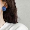 Синие серьги-гвоздики из смолы с цветами для женщин, ювелирные аксессуары, подарки на вечеринку