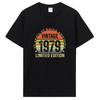 Vintage 1979 Limited Edition T Shirt Gifts Cotton Summer Tshirt Unisex's Short Sleeve Graphic T-shirt Clothing Oversized