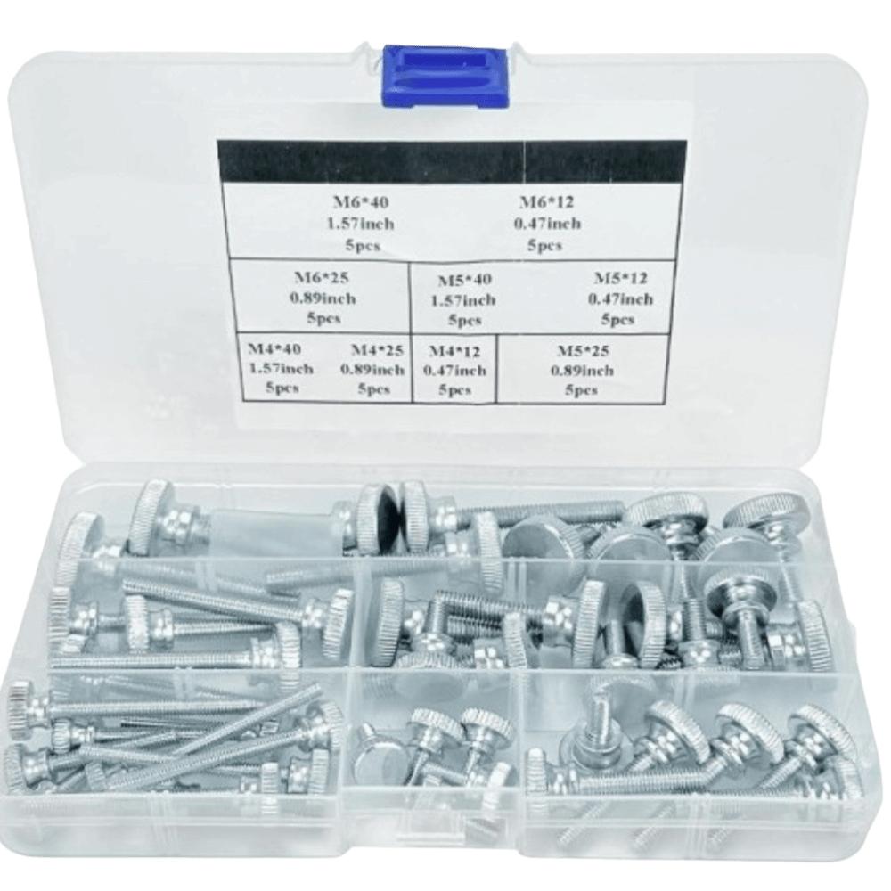 45pcs Large Head Thumb Screws Durable Round Head Screws GB834 Knurled Screws Construction