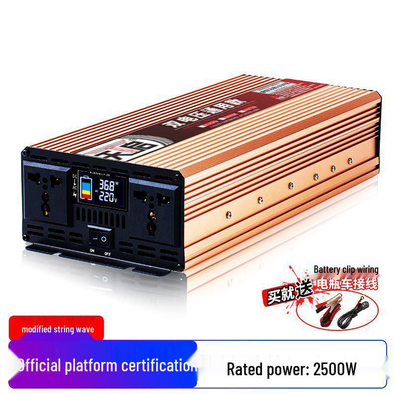 Универсальный инвертор чистой синусоиды для уличной торговли, 48В/60В/72В Трехколесные транспортные средства, Преобразует в 220В или 12В/24В.
