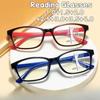 Thick Frame Multifocal Progressive Presbyopia Glasses Transparent Lenses Spring-Loaded Reading Glasses For The Elderly