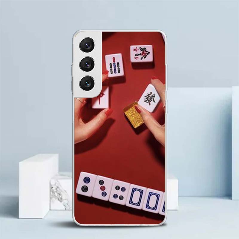 Креативная мягкая чехол-книжка Маджонг для Samsung Galaxy S25 Edge S26 S24 S23 Ultra Чехол для телефона S22 S21 Plus S20 FE С узором Ракушка Gal