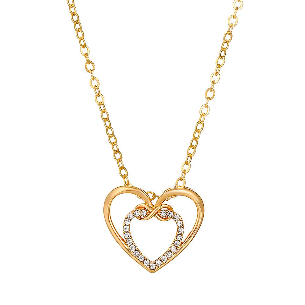 New Two-color Love Necklace Female Personality Creative Unlimited Love 8 Clavicle Chain Heart-shaped Necklace.