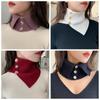 Women's Knitted Button Faux Collar Pullover Scarf - Versatile Sweater Accessory for Spring, Autumn, and Winter