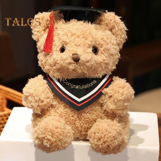 Мультяшная кукла-медведь, подарок на выпускной, мягкая, пушистая, моющаяся, с декором в шляпе, плюшевая игрушка в виде доктора, животного, выпускной топпер для торта, украшение для букета, реквизит