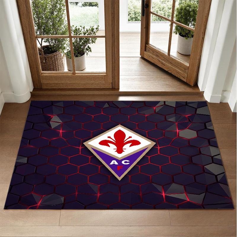 Fiorentina FC Design Crystal Velvet Rug Soft Decorative Mat for Bedroom Entrance
