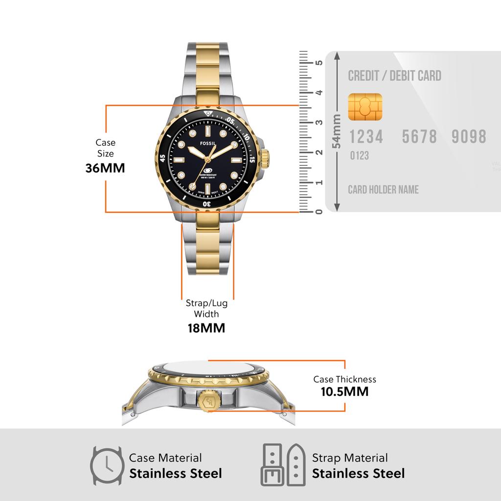 Watch FOSSIL BLUE DIVE ES5349 Silver Gold [Fossil] Women's &