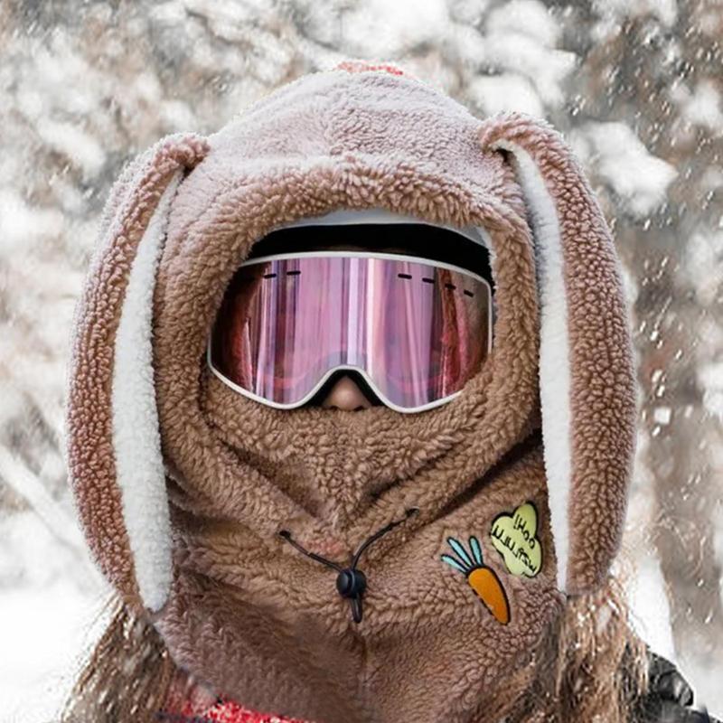 Motorcycle Face Cover Windproof Wind Resistant Warm Face Cover Winter Hat Outdoor Hooded Hat Skiing Head Warmer Cartoon Cute