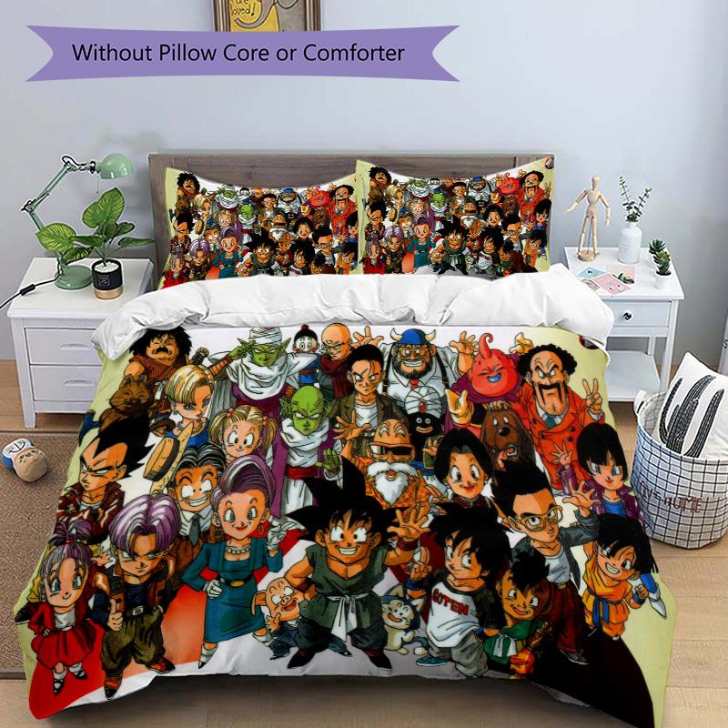 Dragon Ball Characters Print 3Pcs Bedding Setduvet Cover With 2 Bedropillowcase Home Birthday Gift