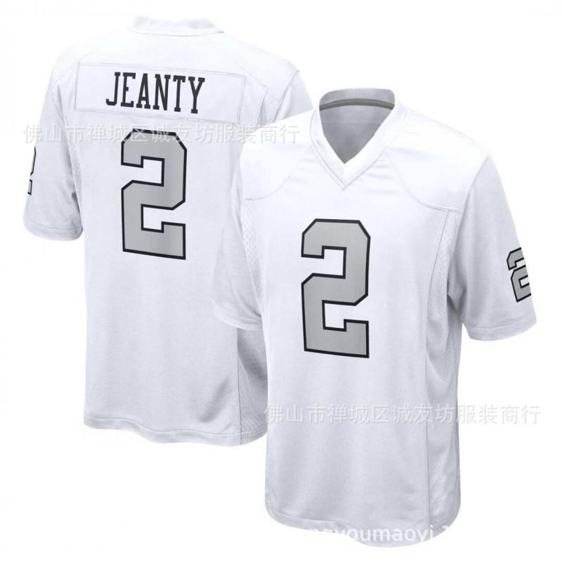 Raiders 2 White Ashton Jeanty Jersey Mens Athletic Sports All