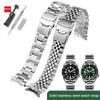 Ремешок для часов из нержавеющей стали, совместимый для Seiko No. 5 Зеленый Водяной Призрак SRPD63K1 skx007 009 SRPD63 браслет для часов с изогнутыми концами