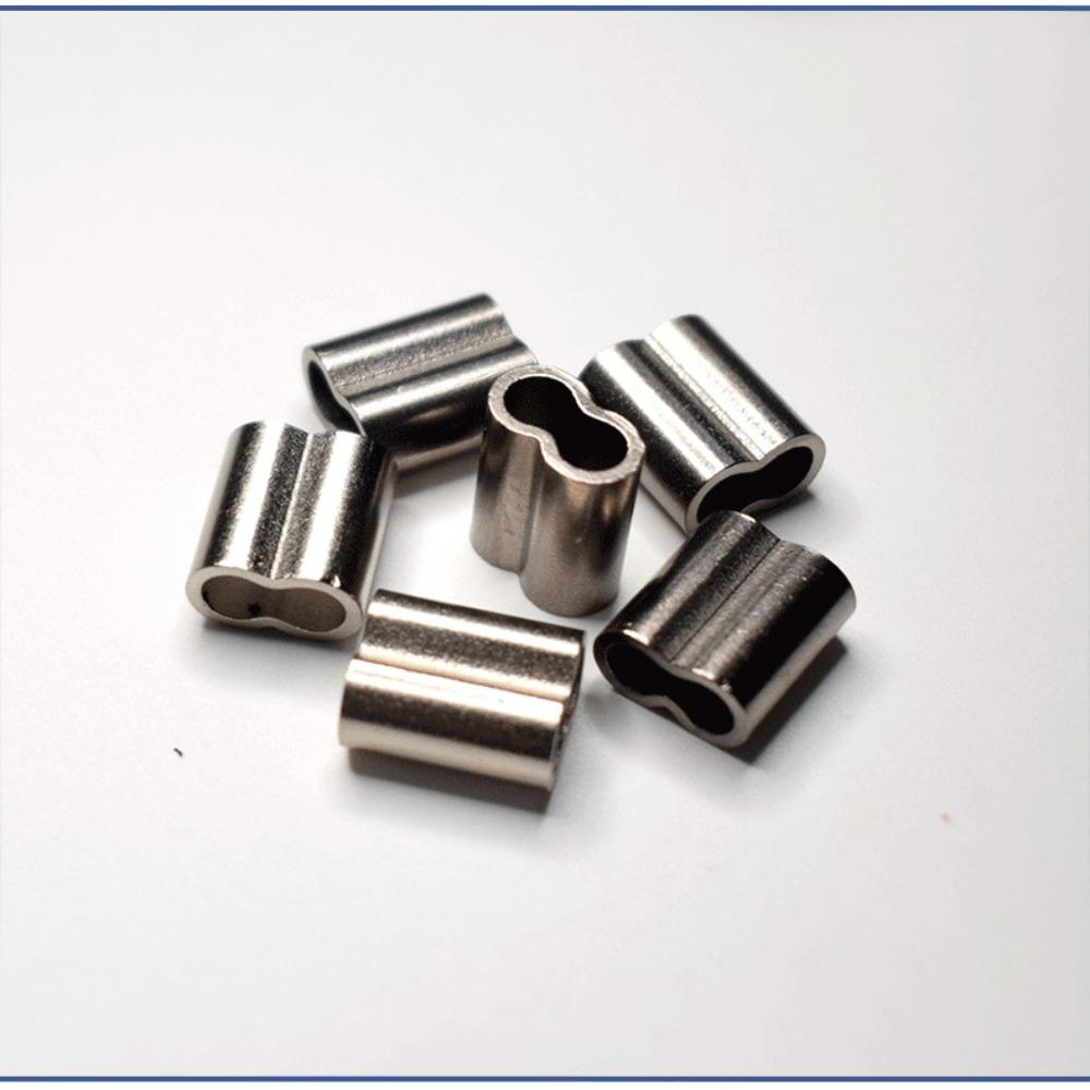 Кримповочная трубка для лески, Трубка для рыболовного тросика, Кримповочный соединитель для тросика, Двойная медная трубка