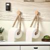 Nail-free Woven Hemp Rope Paper Towel Holders Rack Bathroom Towel Hook Toilet Paper Holder Towel Rack Beige Hemp Color