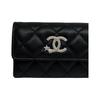 Chanel 25B Стеганый Классический Кожаный Держатель для Карт с Логотипом Женские Аксессуары Черный AP3729-B21489-94305