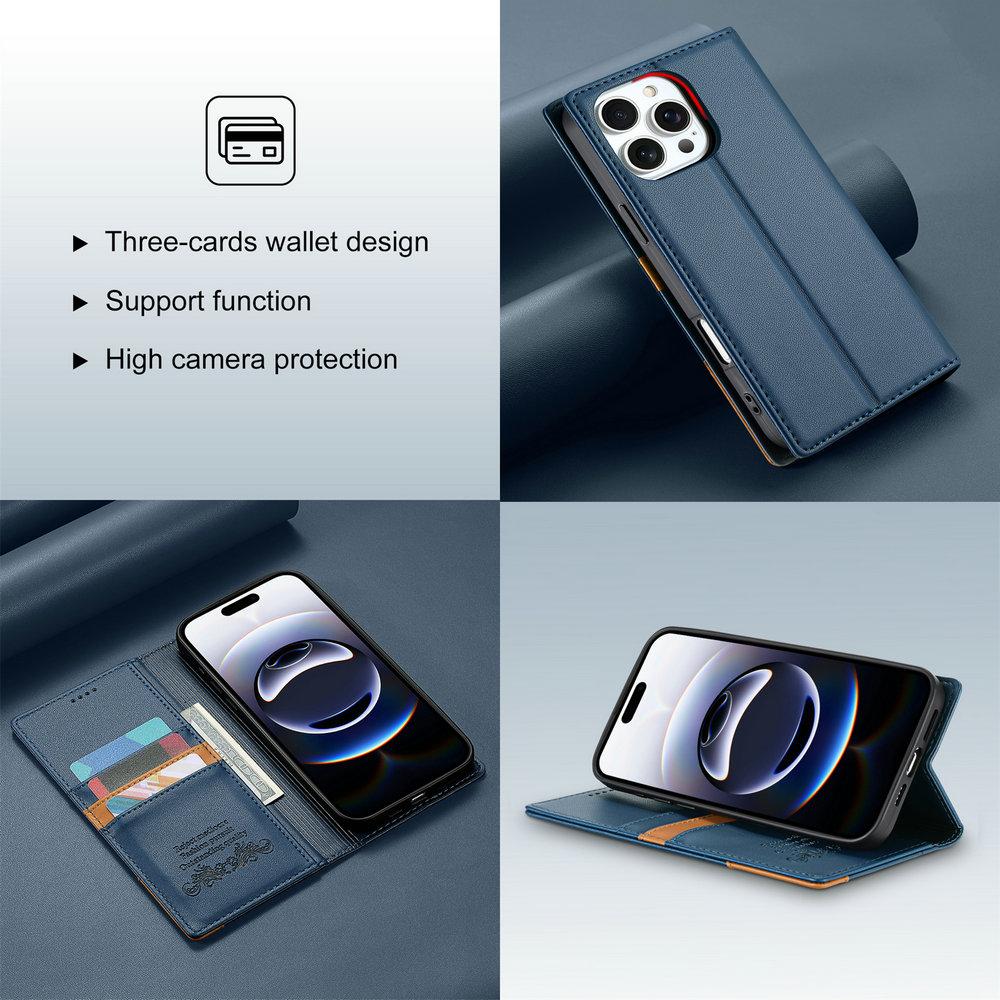 RFID Кожаный кошелек Коке для Apple iPhone 17 Pro Max 17 Air 16e 16 Plus 15 14 13 Mini 12 11 Xs Max Xr X S 7 8 SE Чехол-книжка