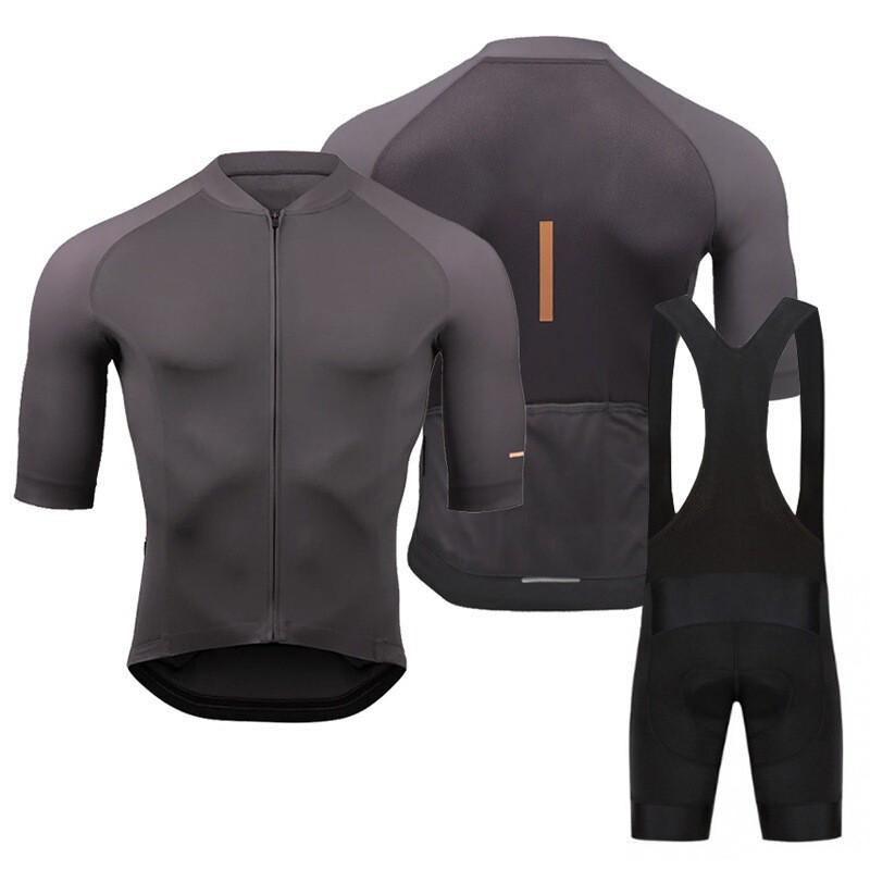 Mens Cycling Jersey Bib Shorts Set Breathable Quick-Dry Mountain Bike Apparel Outdoor Sports