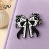 Halloween Pin Brooch Pin, Enamel Skull Bow Design Brooch, Style Snap-On Alloy Badge for Backpacks Collars Hats Holiday Decoration Durable