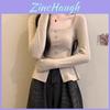 Long Sleeve Knit Sweater With Square Neck For Autumn Winter Layering Women
