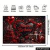 2D Flat Red & Black Birthday Banner 2D Fabric Backdrop for Adult & Romantic Birthday Party Decoration