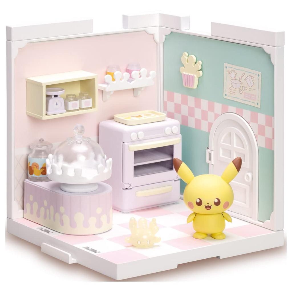 Takara Tomy Pokémon PokePeace House Kitchen Milcery & Pikachu