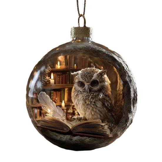 3D Дикие животные Рождественские украшения Прозрачный пластиковый елочный шар Рождественское украшение