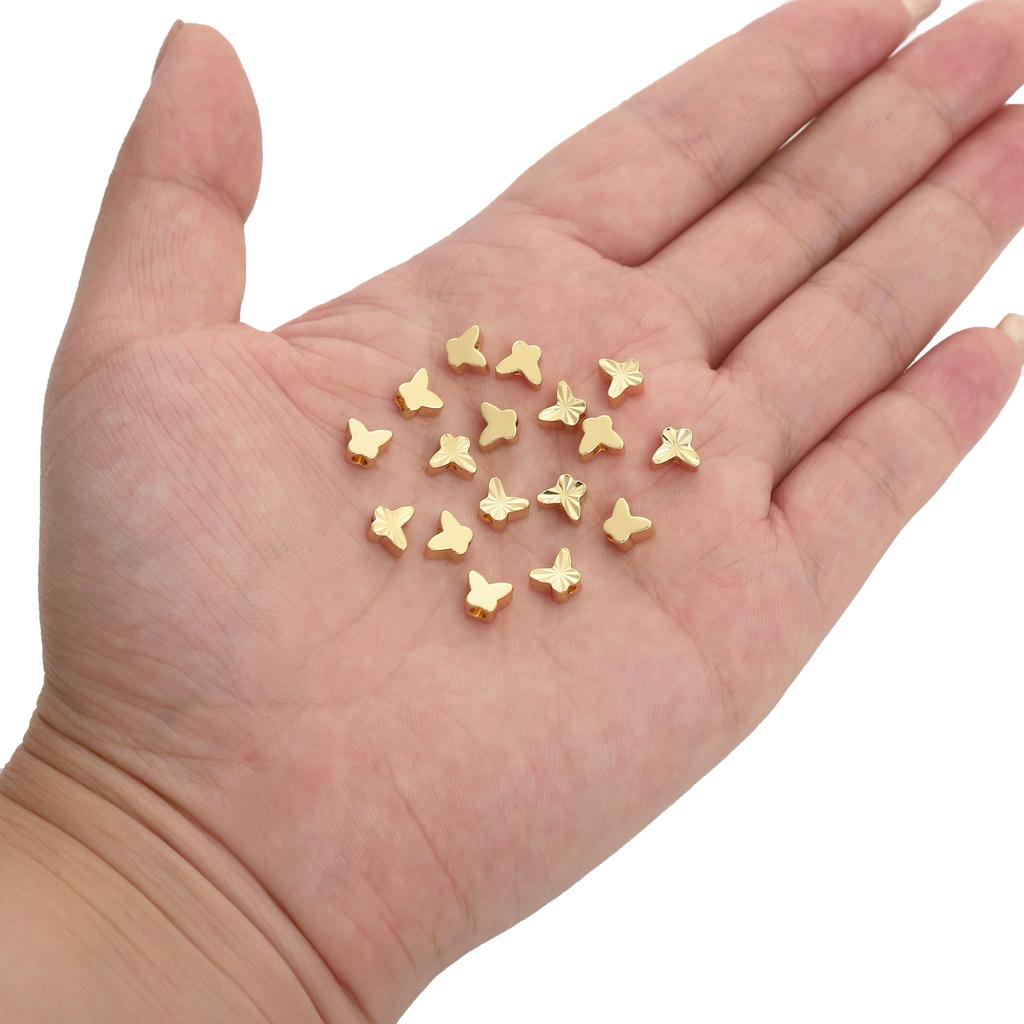 Copper Smooth Butterfly Partition Bead For DIY Jewelry Making Craft Accessories