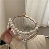 Hot-selling Beaded Bag, New Clip Mouth Shell Bag, Pearl Chain Handbag, Acrylic Transparent Bag.