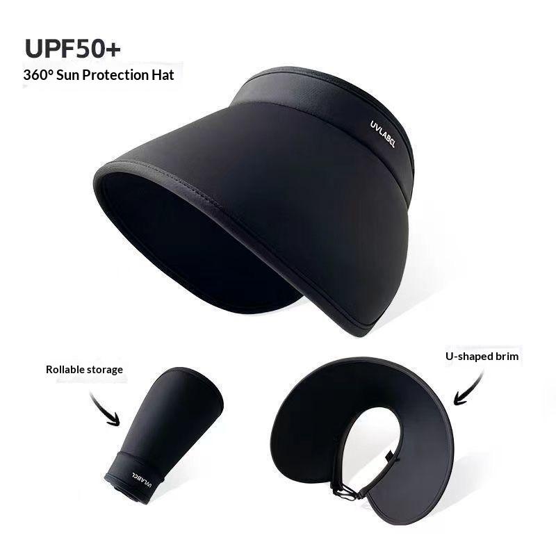 1pc Women's Summer Sun Hat Wide Brim UV Protection Caps Adjustable Foldable Solar Beach Bucket Hats Ponytail Travel Panama Caps