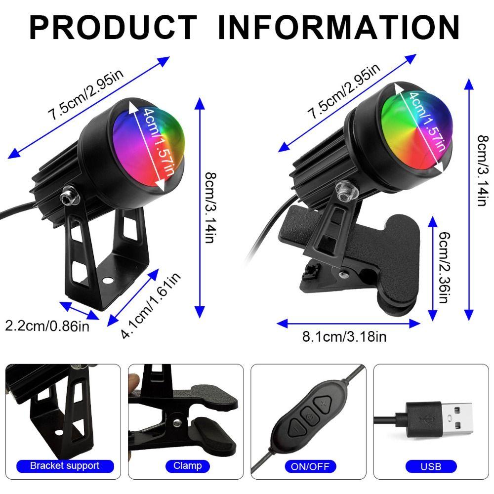 Многоцветный меняющий цвет зажим RGB светодиодный шнур Диммируемая лампа для создания атмосферы Хэллоуин Декор
