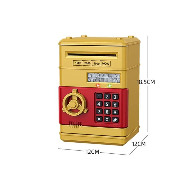 Children's ATM Safe Automatic Mini Piggy Bank Fall-proof Safe Coin Deposit Bank Anti-theft Counter Code Key Lock Toy Gifts