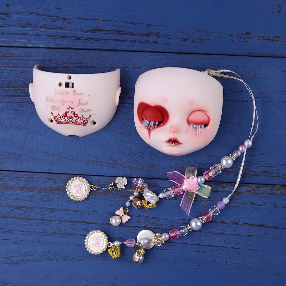 ICY DBS Ooak Blyth Doll Hand-Painted Face Custom Panel Including Back Plate Screws Carved lips 1/6 BJD Anime Girl