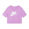 Nike Спортивная одежда Базовые укороченные топы Женские Фиолетовый Круглый вырез Средний BV6176-591