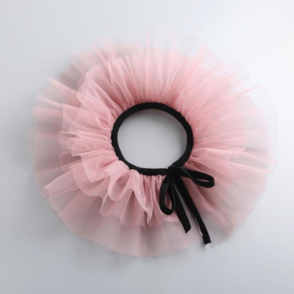 Идеальное Сочетание Женский Тюлевый Многослойный Сетчатый Жабо-Воротник Клоуна с Воланами Шнуровка Лентой Шея Воротник-Шарф