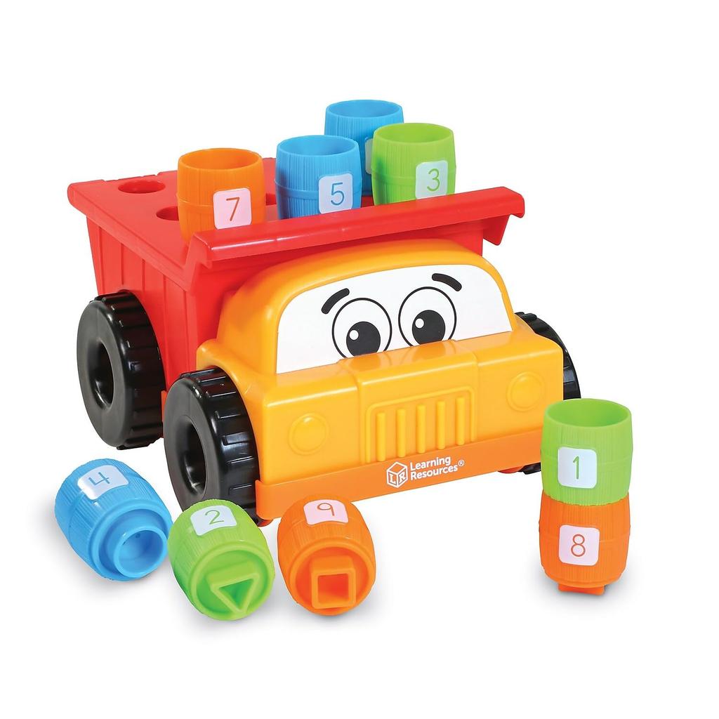 Learning Resources Load It Well! Dump Truck! Fingertip Educational Dump Truck Color, Shape, and Number Building Blocks LER9133 Authentic