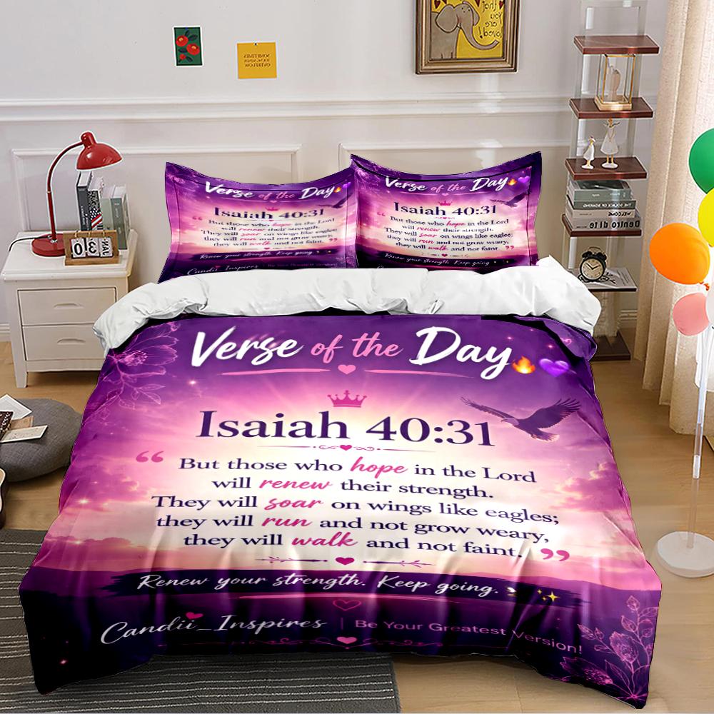 Verse of the Day Isaiah 40:31 Bedding Set Bedding set (1 duvet cover, 2 pillowcases, duvet not included)