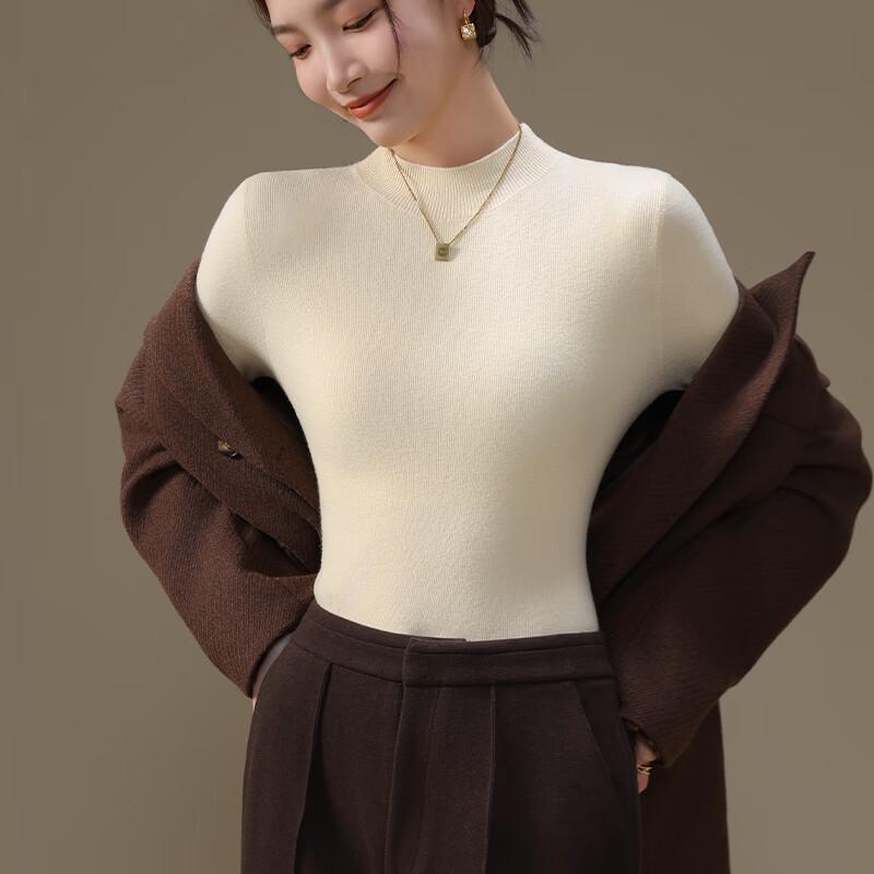 MIIOW Женский вязаный свитер с высоким воротником облегающего кроя