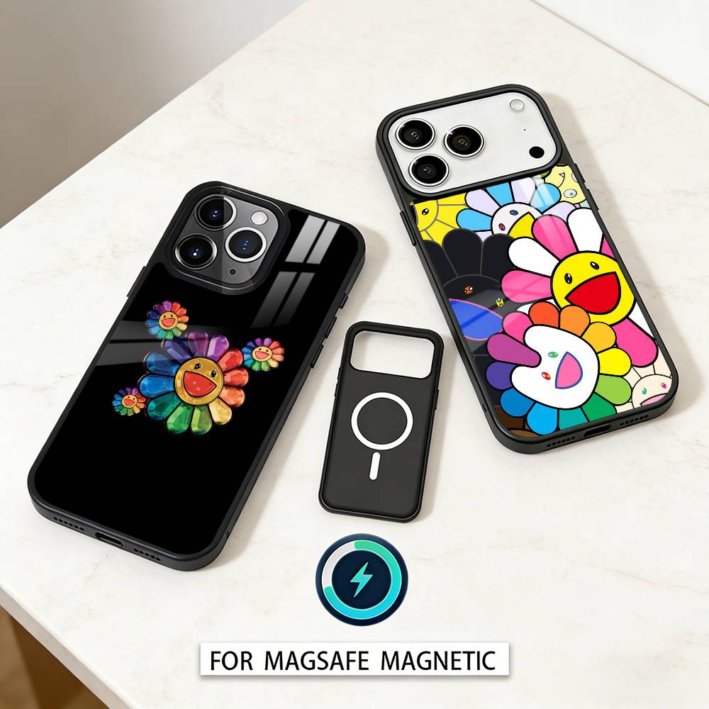 Vibrant Pop Trend M-MurakamiS Art Phone Case For iPhone 17,16,15,14,13,12,Pro,Max For Magsafe Magnetic Wireless Charging
