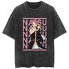 Washed T-shirt with Anime Design of Fairy Tail. Casual Cotton Summer Short-sleeved T-shirt for Both Men and Women