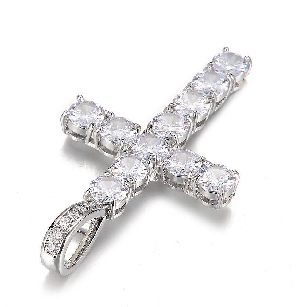 Циркониевый крест, роскошный кулон высшего качества, модное персонализированное ожерелье для мужчин и женщин.