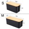 Wire Storage Box Power Plug Board Wire Boxes Socket Data Cable Junction Box Plastic Storage Box with Bamboo 1PC