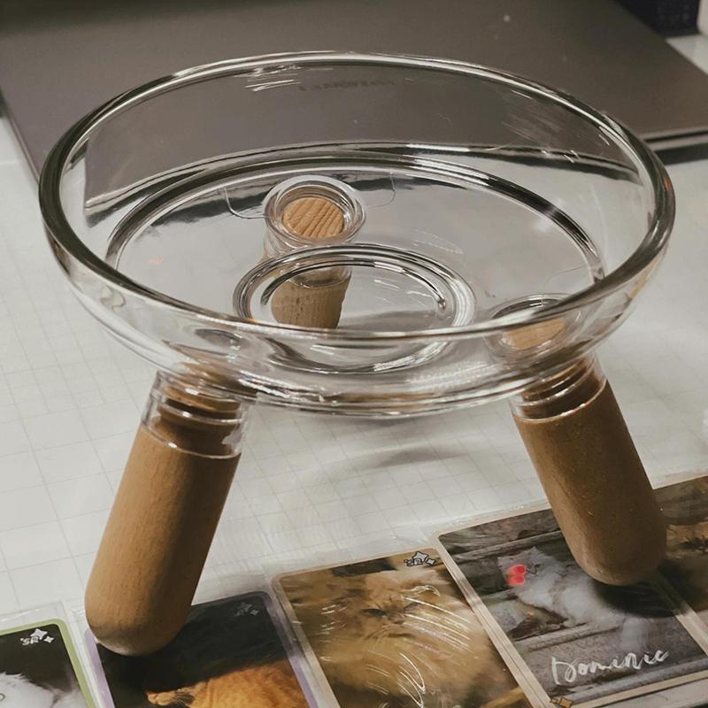 Миска для кошек с прозрачным дизайном, приподнятая миска для кошачьего корма, тарелка для воды, миска для лакомств с подставкой для защиты шеи