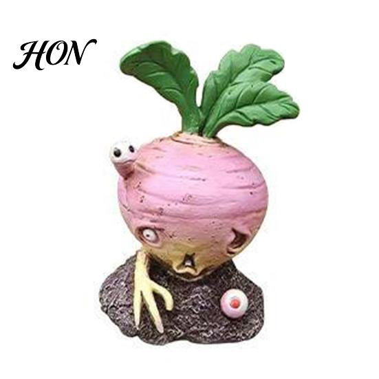 Durable Outdoor Resin Decor Halloween Vegetable Zombie Statue, Spooky Carrot Potato Garden Decoration Sculpture, for Patio, Yard, Graveyard