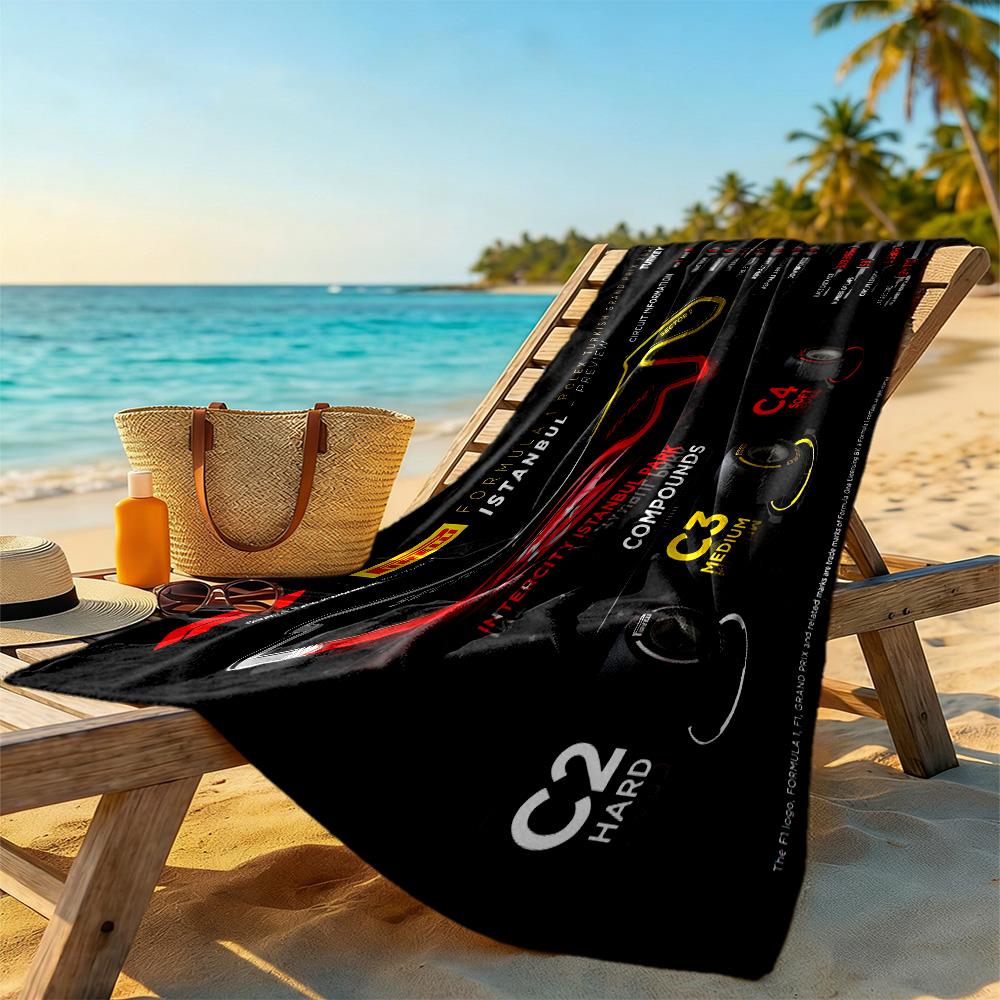 Formula One Silverstone Preview Beach Towel High Absorbency & Quick-Dry Comfortable Lightweight
